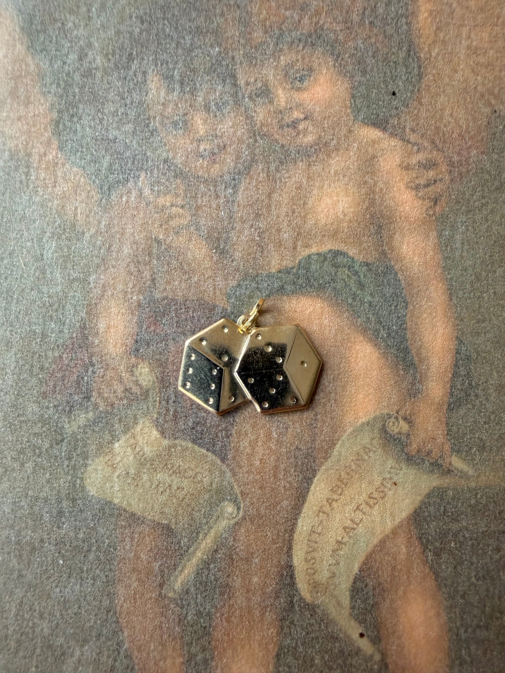 vintage dice pendant